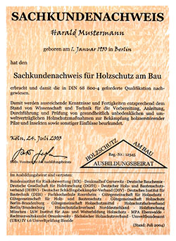 Sachkundelehrgang | Sächsischer Holzschutzverband e.V.